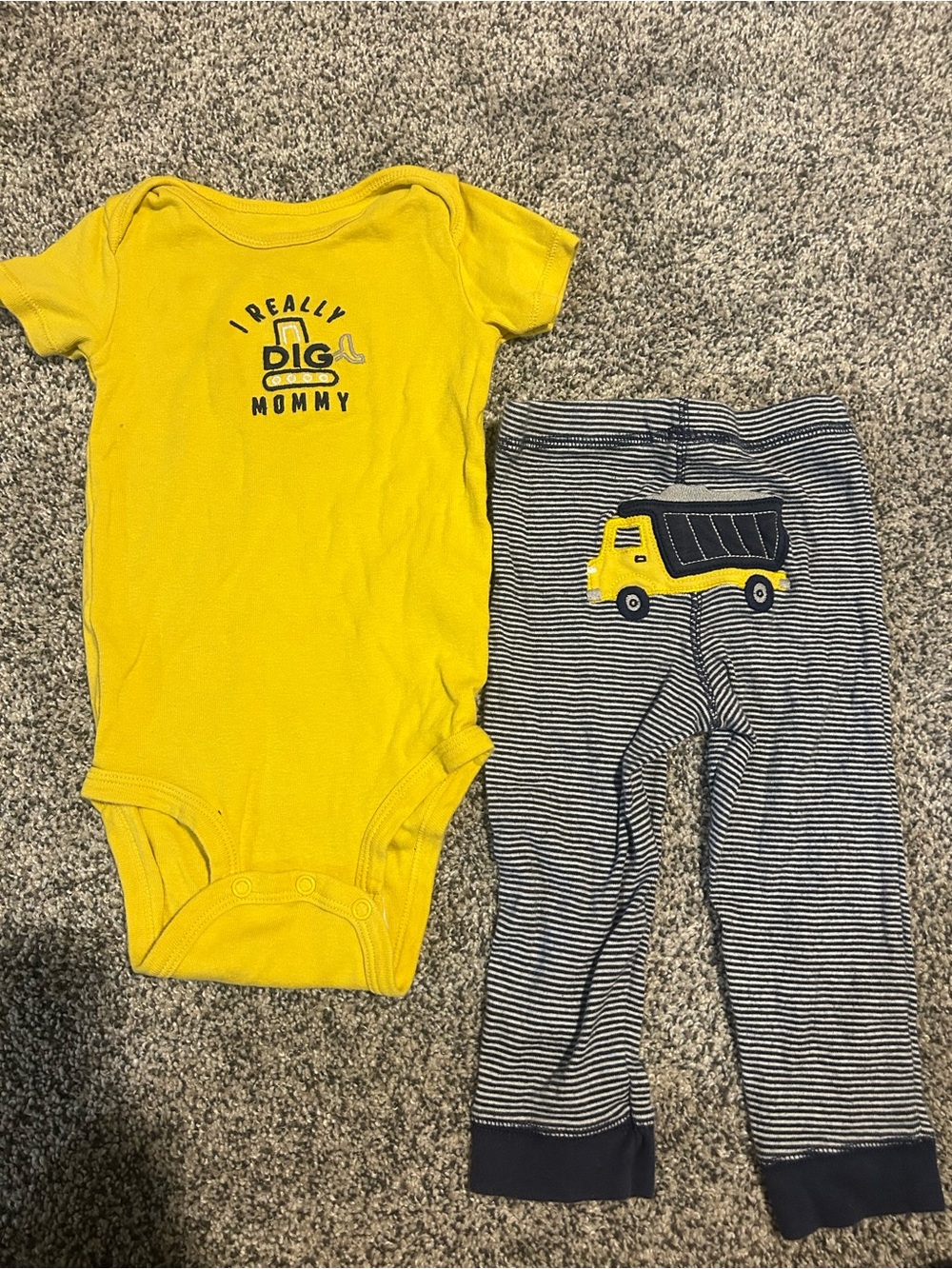 Carter's Yellow and Navy Striped set